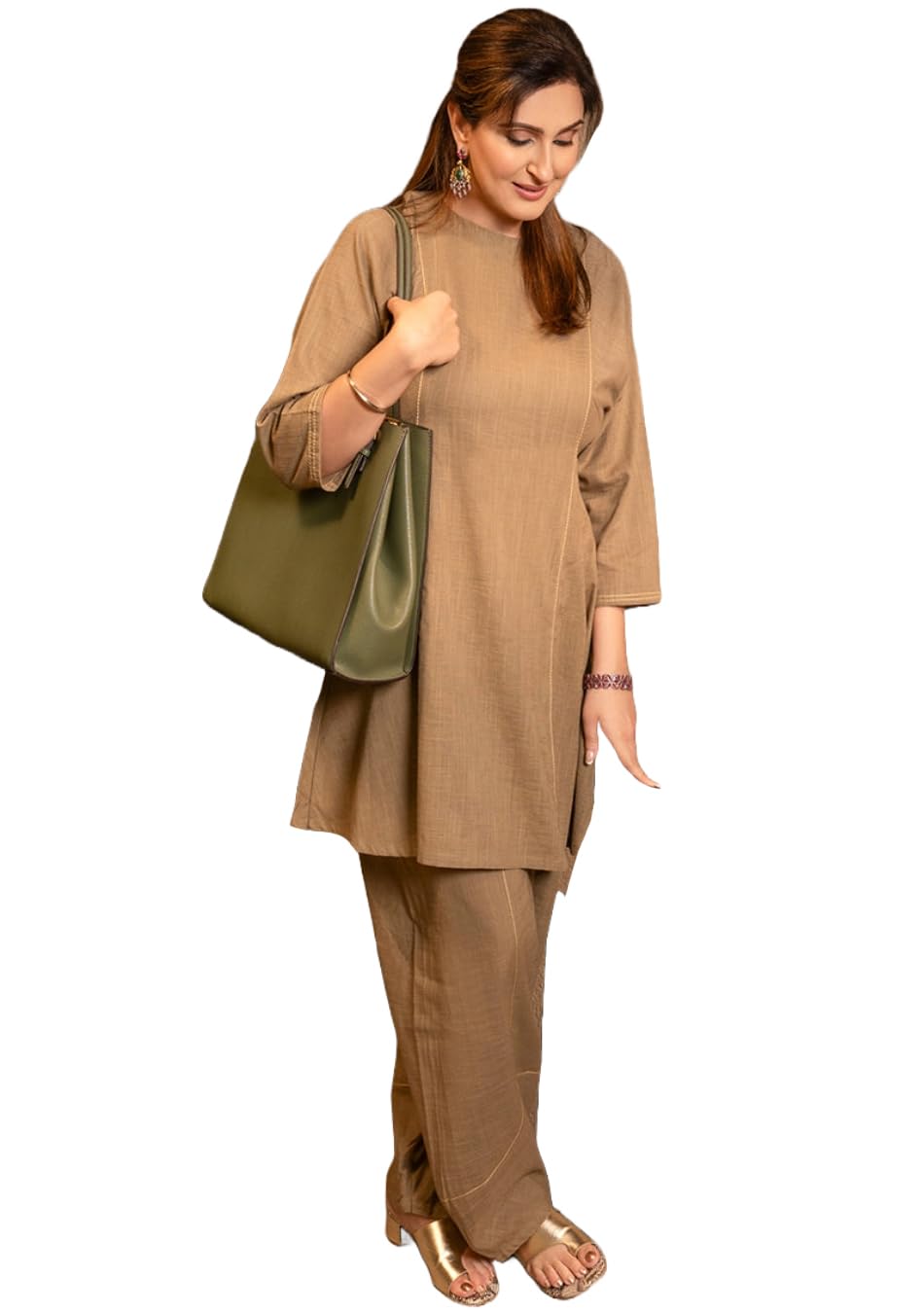 gosriki Women's Rayon Viscose A-Line Solid Kurta with Pant-picture-13