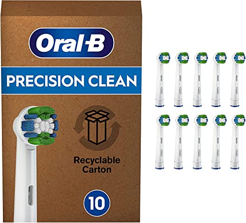 Oral-B Precision Clean Testine Spazzolino Elettrico, Confezione da 10 pezzi, con Tecnologia CleanMaximise, Pacco adatto alla buca delle lettere Bianco