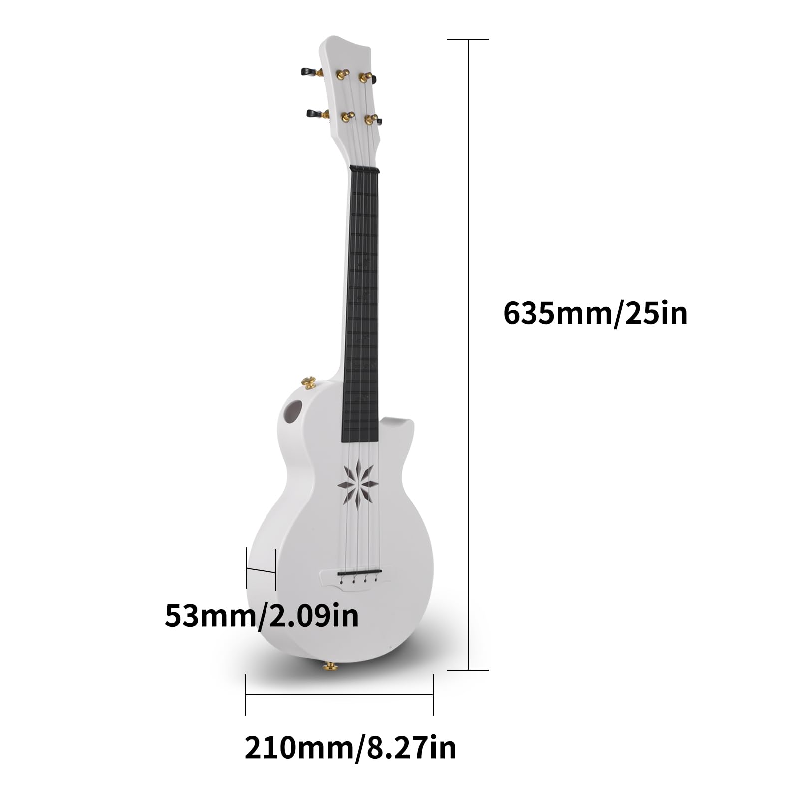 Btuty Ukulele da 25 pollici 4 corde Ukulele in fibra di carbonio Uke portatile con borsa per il trasporto per principianti Adulti Adolescenti Strumento a corde professionale