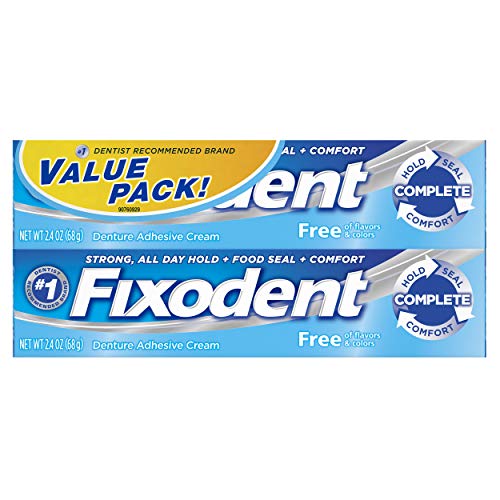 Image of Fixodent Dentures Adhesive Cream Free Twin Pack 2.4 Oz,