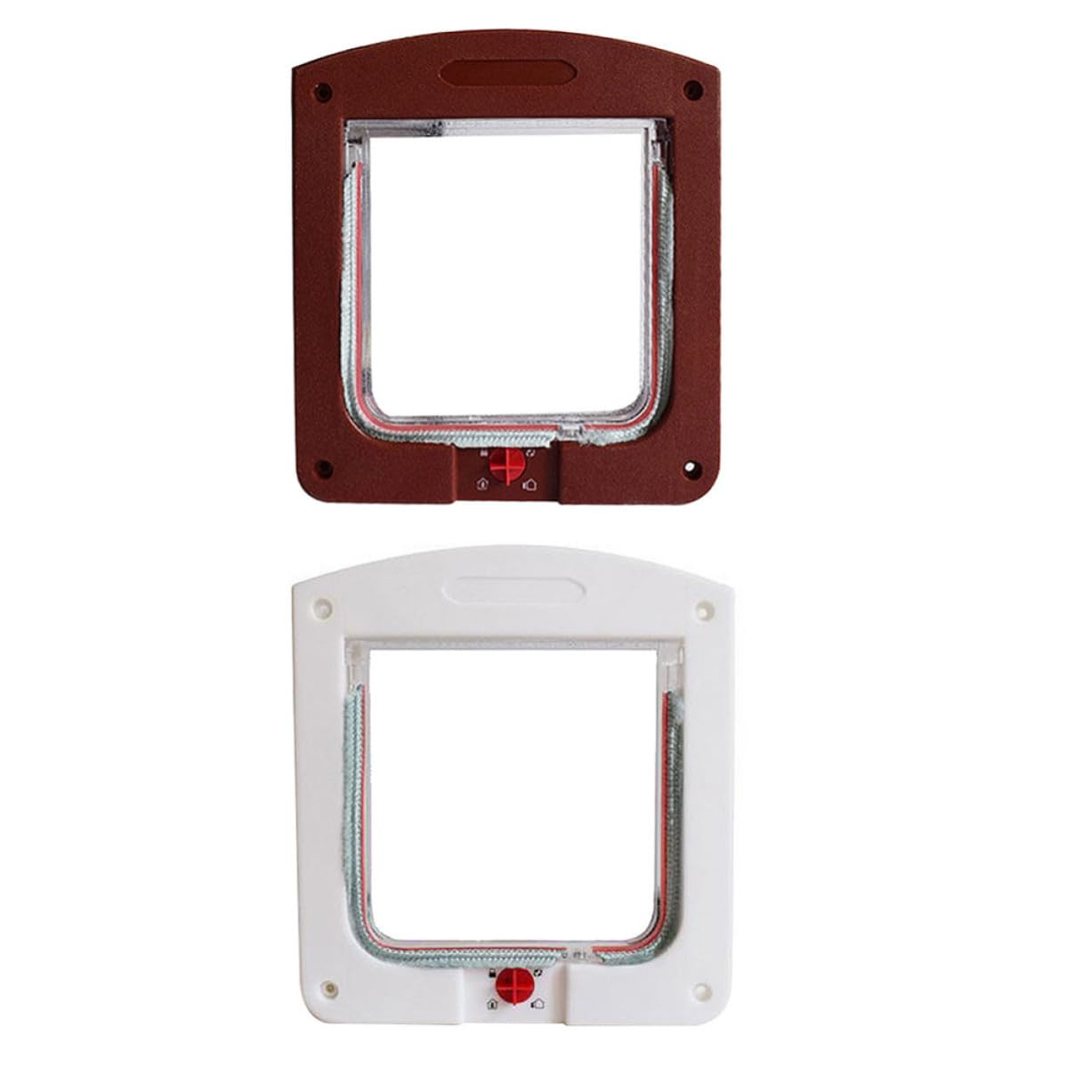 Totority Chatière pour Chat et Petit Chien 2pcs Facile à Installer en Abs et Acrylique Résistante à l'usure Contrôle D'ouverture et Fermeture Pratique