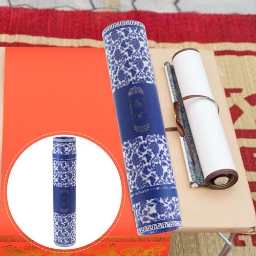 Image of VILLCASE Painted Tube Calligraphy and Painting Box 5.37X1.15 Inch Durable Art Tube with Secure Caps for Poster Storage and Drawing Transport Organizer