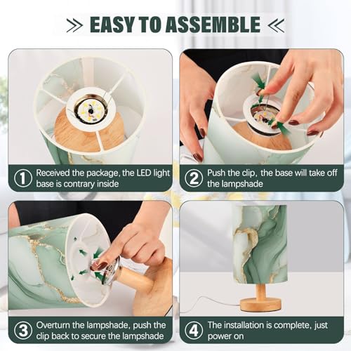 Lámpara de Mesa Blanca Mármol con USB miniatura 4
