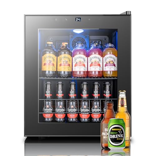 Yeego Beverage Refrigerator, 65 Can Mini Fridge with Glass Door, Digital Temperature Control...