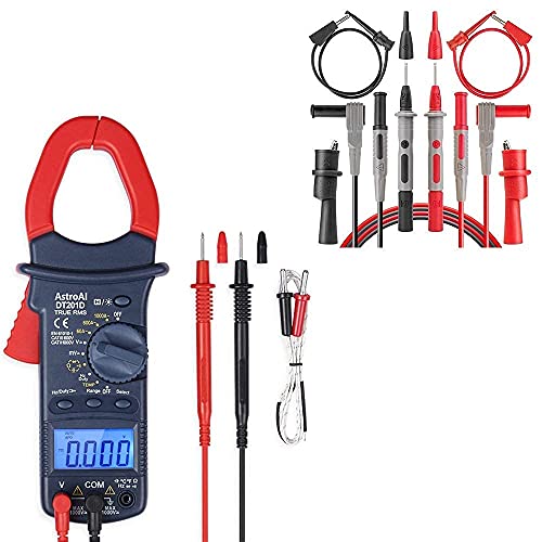 AstroAI Clamp Meter Multimeter Test Leads Kit | TRMS 6000 Counts Multimeter Volt Amp Ohm Meter Multimeter Test Leads Kit
