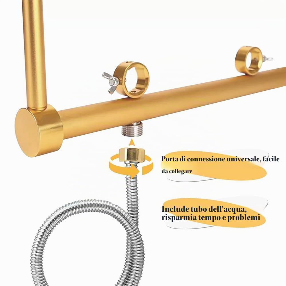 Supporto per Circolazione Dell'acqua,Telaio per Attrezzatura per Spa per la Testa,Head Spa Terapia dell'Acqua Portatile Accessori,con Kit di Cuscini,360° Regolabile,Per la cura del cuoio capelluto