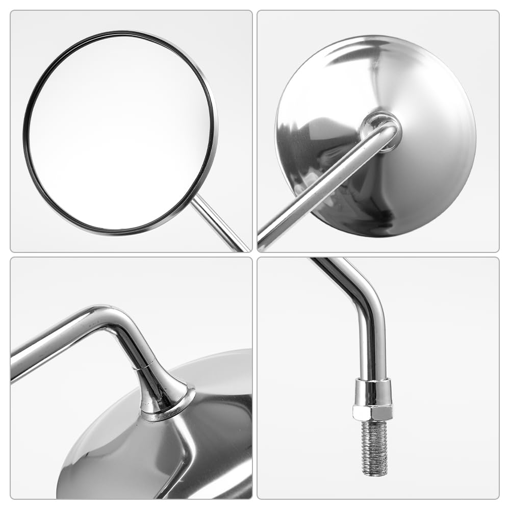 Specchietto Retrovisore Moto 4 Pollici Cromato - Universale Per ATV, Scooter, Dirt Bike