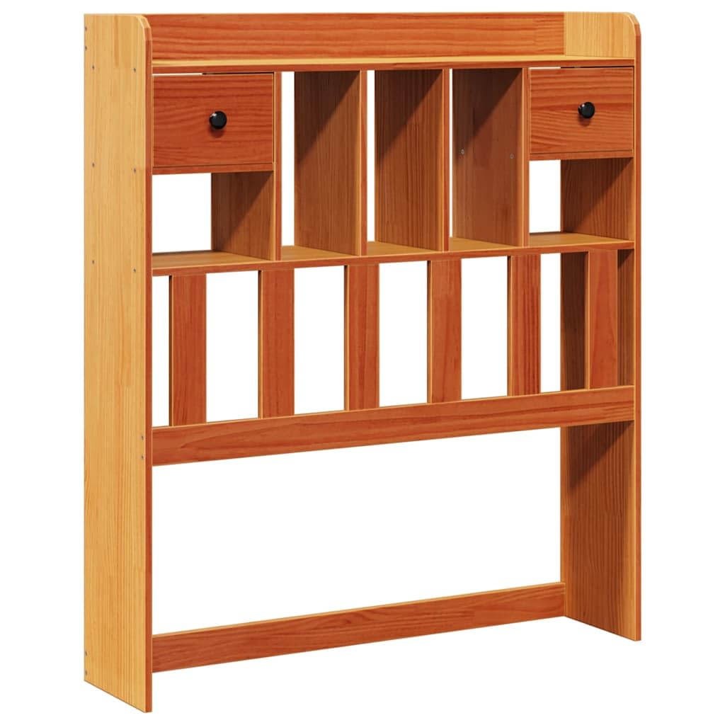 vidaXL Cabecero de Cama almacenaje Madera Maciza Pino marrón 90 cm