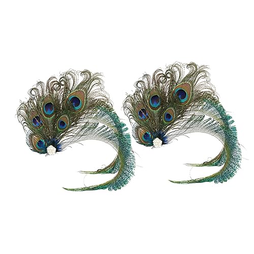 Plume de paon pinces à cheveux pour mariée et demoiselle d'honneur, lot de 2 barrettes