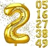 xesha 2 Years Birthday Number Balloon Birthday Gold Color Foil Flying Balloon 102cm Birthday and Party Decoration Large Size Balloon 40 inch - 102cm Birthday Decoration Balloon Age Number Helium Balloon 2 Digit