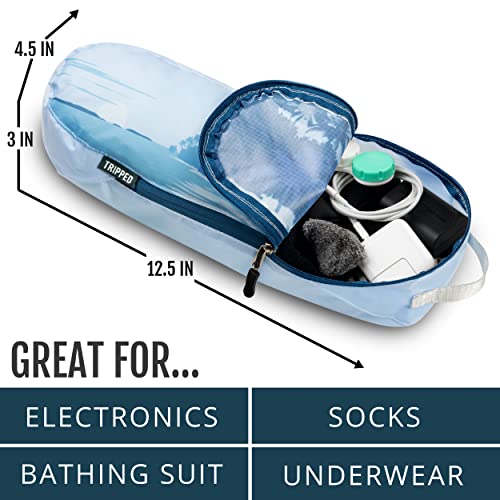 Large Packing Cubes for Travel-Extra Large Compression Packing Cube Luggage Organizers 7 Piece Set-Ultralight, Expandable/Compression Bags for Clothes by TRIPPED Travel Gear (Landscape) - Thumbnail 6