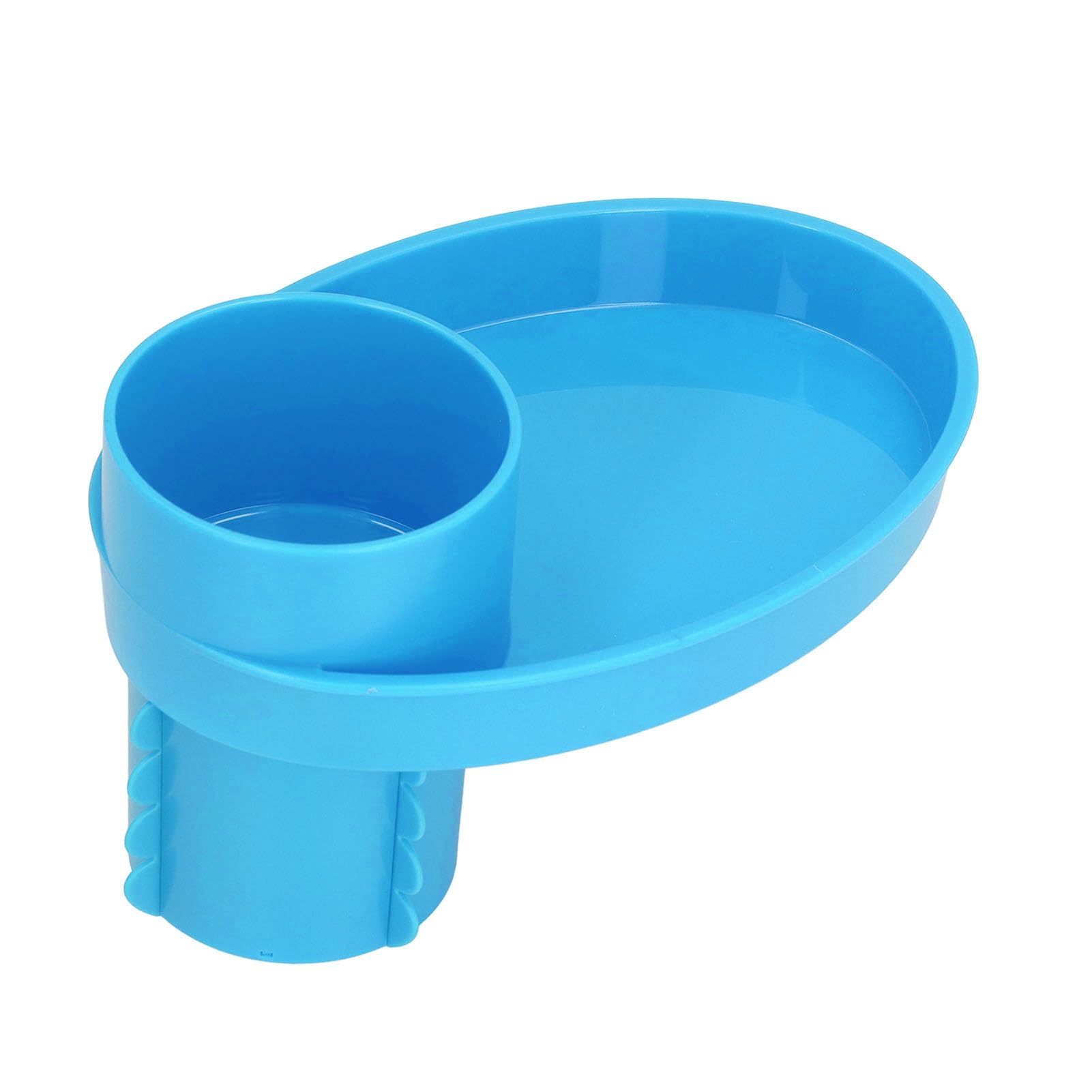 Syrisora Car Seat Snack Tray Portable Multifunctional Travel Rotating Cup Holder Plate for Toys Water Glasses Accessories (Blue)