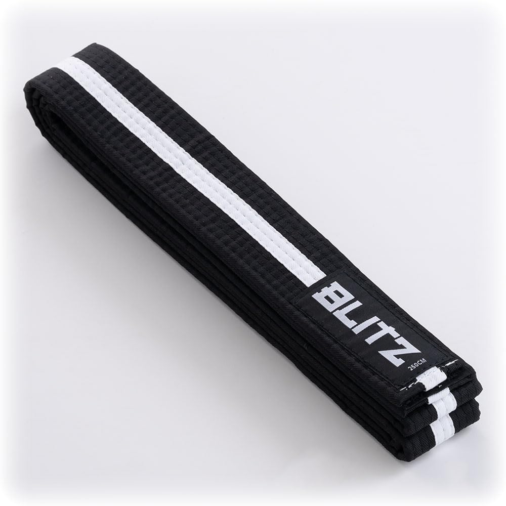 Blitz Colour Belt/White Stripe - Black/White - 200cm