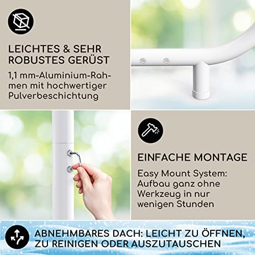 Blumfeldt Pergola, Metall Pavillon mit Polyester Schiebedach und Bodenrollen, Sonnensegel mit Gestell, Mobile Überdachung Freistehend, Sonnenschutz... – Bild 3