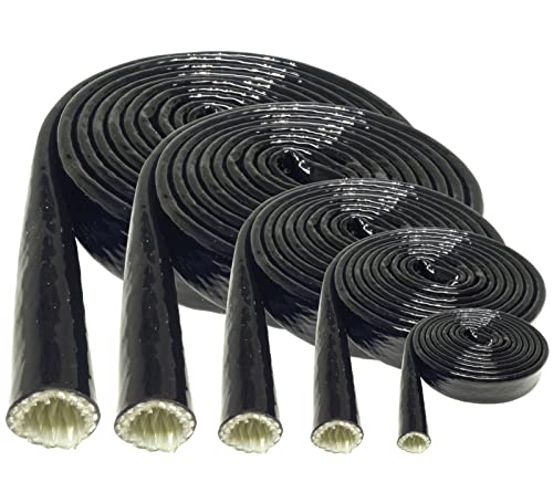 1m Silikon-Titan Hitzeschutzschlauch ID-Ø 20mm schwarz | VIELE LÄNGEN & GRÖSSEN 8-80mm | Schutzschlauch Silikonschlauch Kabelschlauch Isolierschlauch Schlauch Fiberglas Kälteschutzschlauch|Premium