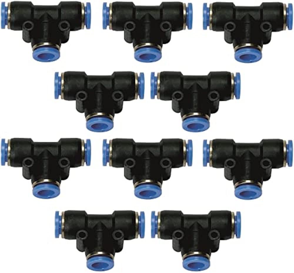 10 connettori a spina rapida per tubo e tubo, raccordo a T "serie blu", 4-12 mm, diverse misure (16 mm, 10 pezzi)