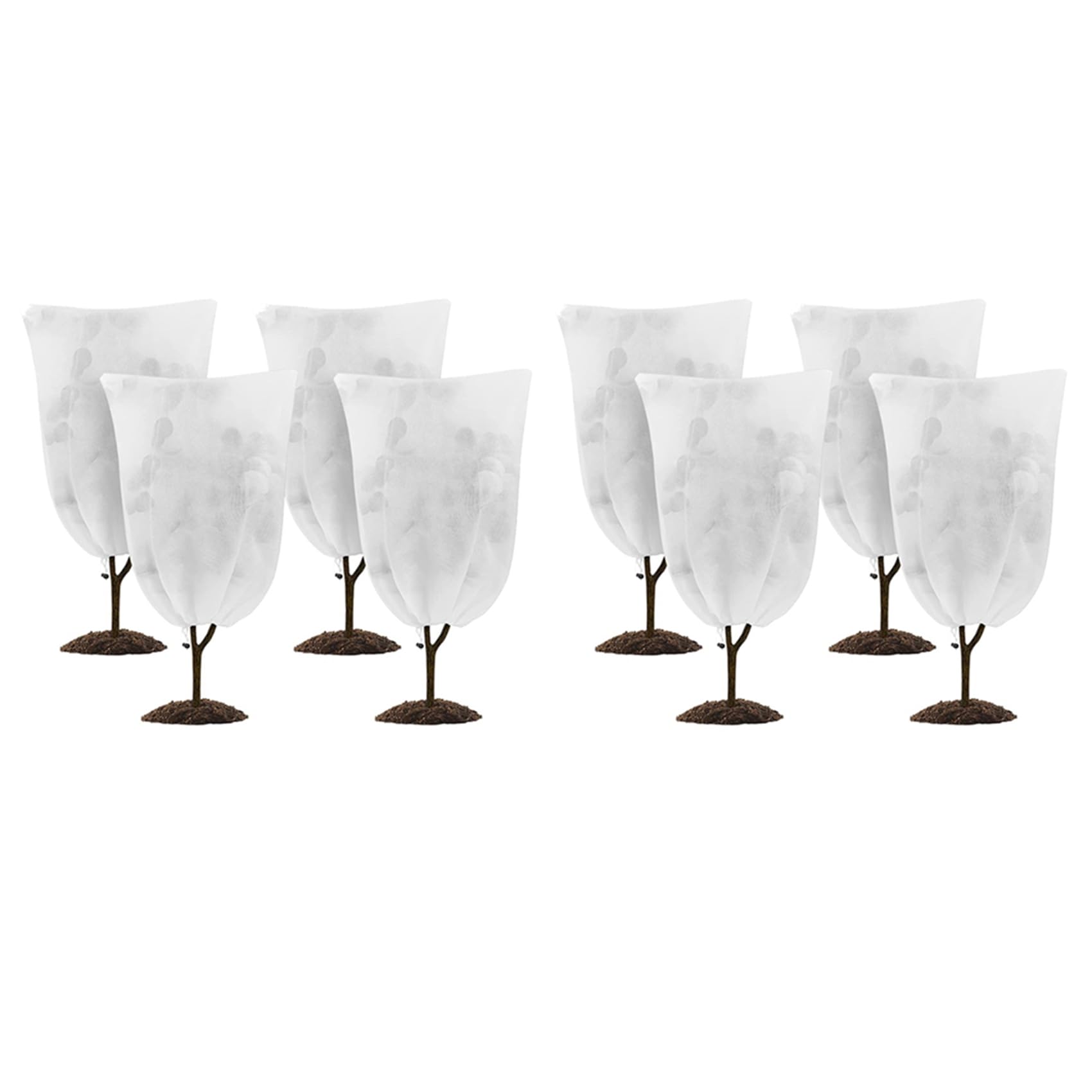 Jnchdghwa White 8 Pack Plant Covers Freeze Protection 24X 32In Winter Cold Weather Frost Protection Blanket With Drawstring For Outdoor