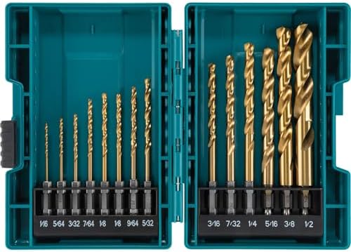 Makita B-65399 Impact Gold 14 Pc. Titanium Drill Bit Set, 1/4 In. Hex Shank