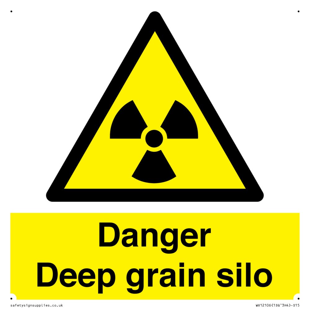 Danger Deep grain silo Sign - 150x150mm - S15
