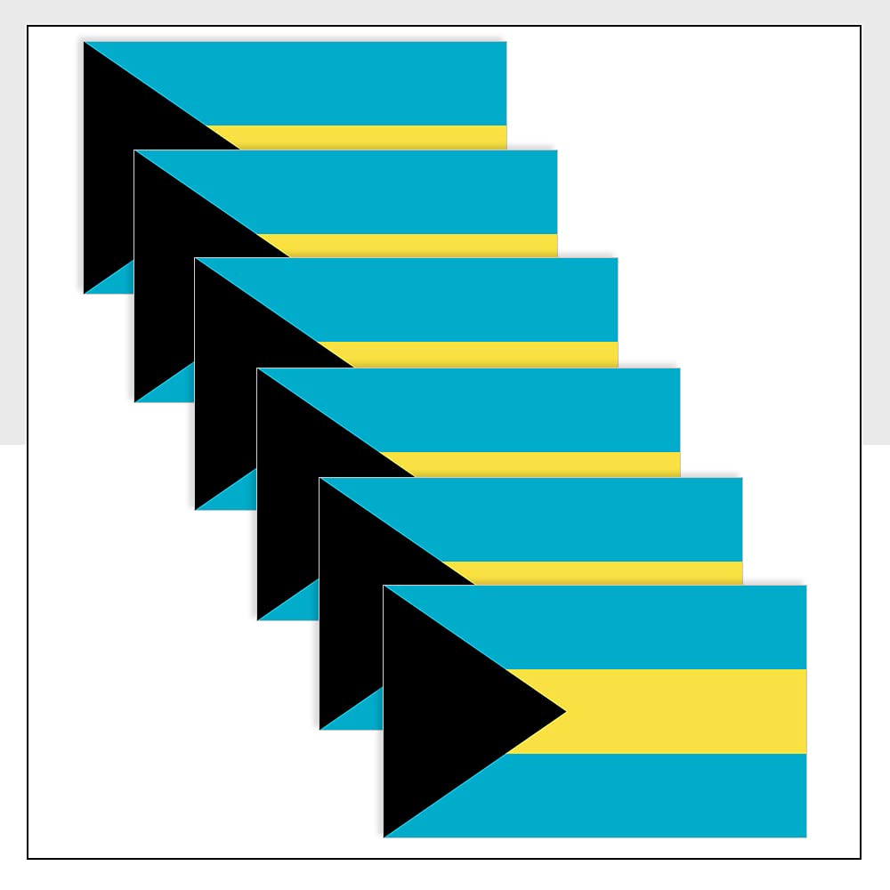 Bahamas Flag Helmet 6 (50 x 33 mm) Waterproof BHS Labels for Laptop Bike Van Fridge Helmet Window Packwith® #P1115