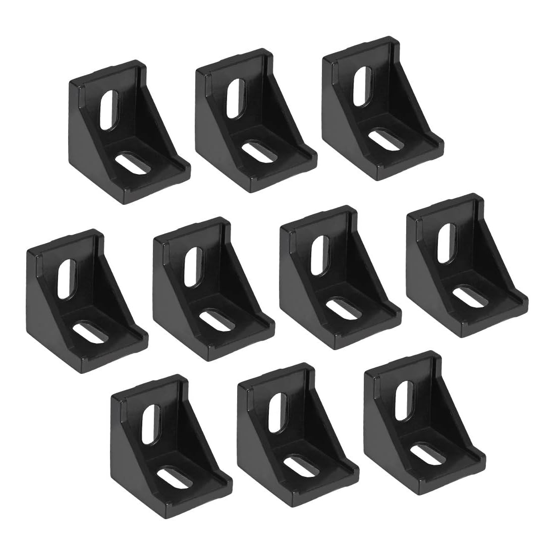 TA-VIGOR Inside Corner Bracket Gusset 40x40mm L Brackets Angle Support for 4040 Series Aluminum Extrusion T-Slot Frame, 10Pcs (Black)