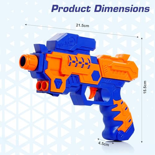 Image of Aditi Toys Hi-Arm Soft Bullet Gun Toy - Safe Plastic Gun with 10 Bullets, Effective Range of 40 Feet, Ideal for Kids Above 7 Years, BIS Approved