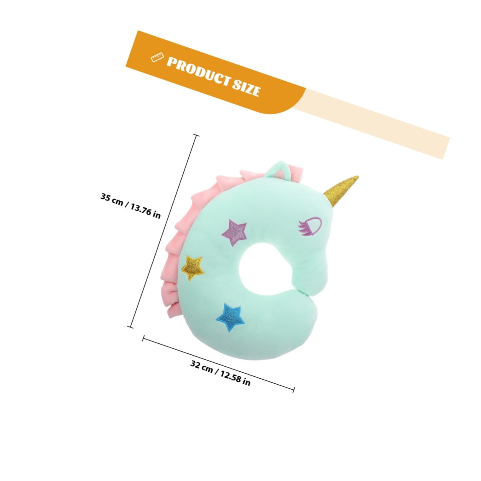 Almohada Cervical U Diseño Unicornio Portátil para Viaje y Oficina Cojín y Resistente para Soporte de Cuello y Descanso Ergonómico