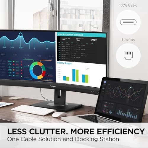 VG3456C 34 Pollici UWQHD Curvo Docking Monitor, 1500R, 100Hz, USB Type-C - Monitor - Immagine 1