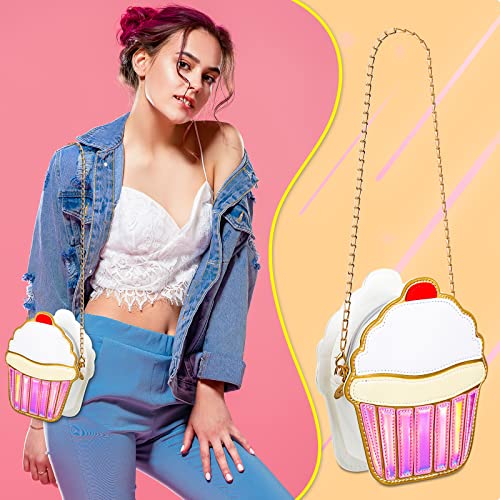 2 Pieces Cake and Ice Cream Crossbody Handbag - PU Shoulder Bag, Small Purse, Cell Phone Bag for Girls & Women4