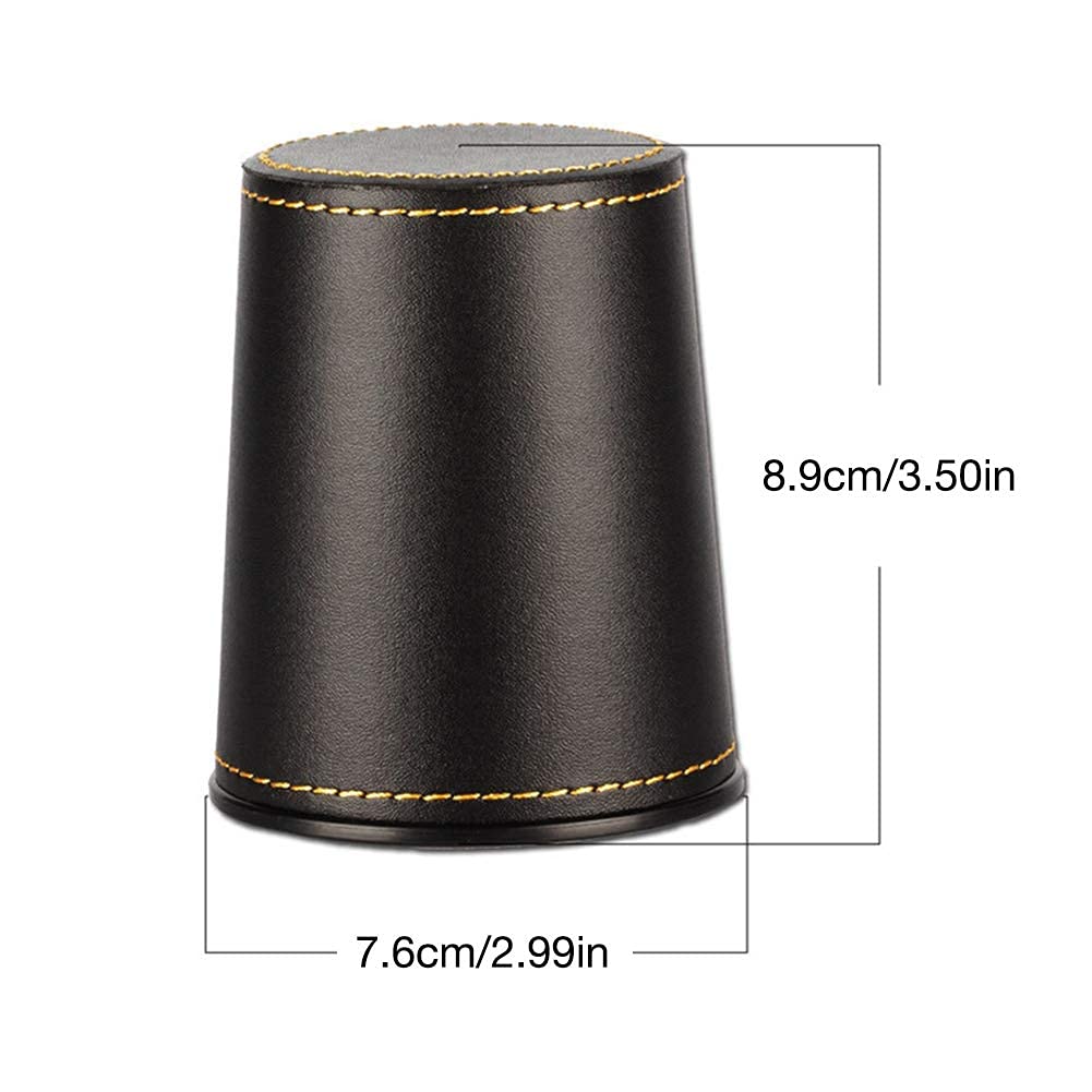 Gobelet à Dés En Cuir Double Couche - Silencieux, Portable 2.8x1.4 Pouces - Pour Poker, Bar, Jeux