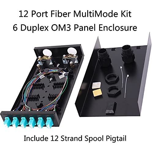 Image of VFLTOOL 6Port Multimode Fiber Enclosure with Spool - LC /LC OM3 Kit (Includes 1 Meter 12 Strand Pigtail and 6 Port Duplex LGX Panel)