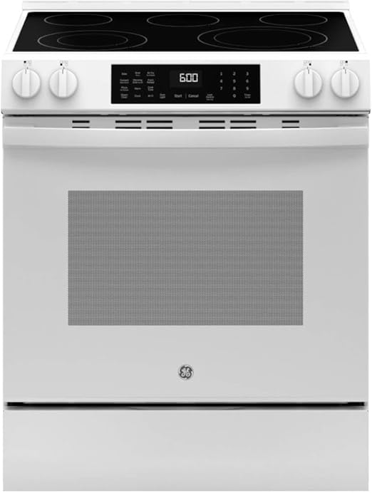 GE GRS600AVWW 5.3 Cu. Ft. White Slide-In Smoothtop Smart Electric Range