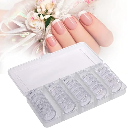 Caja de almacenamiento transparente para decoración de uñas, 25 unidslote, decoración de uñas, purpurina, lentejuelas, calcomanías, accesorios,
