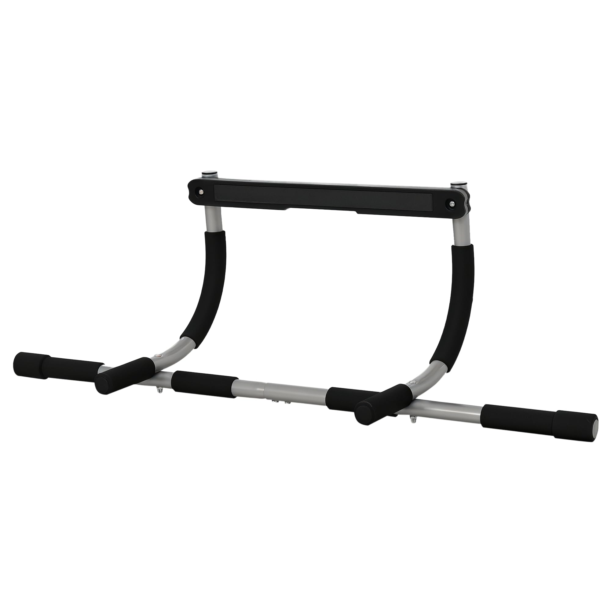 HOMCOM Doorway Pull up Bar, Door Frame Chin up Push up Bar for Home Gym Upper Body Workout, No Drilling or Screws, Grey