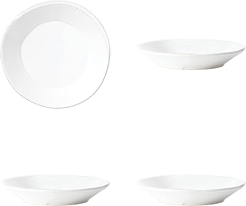 Vietri Italian Lastra Collection - Juego de vajilla (blanco, cuencos para pasta, juego de 4)