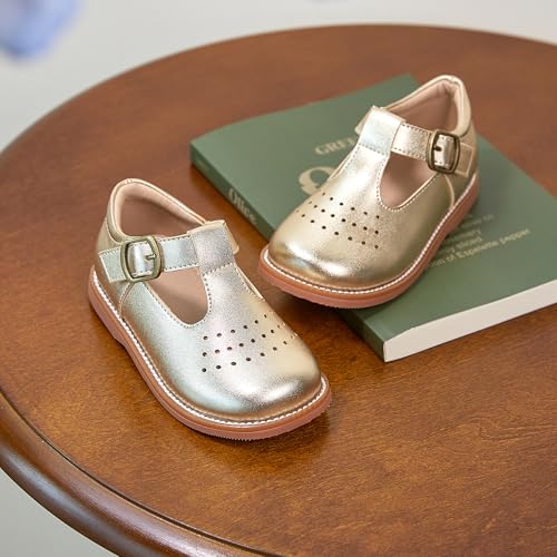 Image of Kiderence Toddler Girl Mary Jane School Uniform Dress Shoes Oxford Flats | Wide Toe Box Great Comfort for Student Shoe and Flower Girl Shoe for Wedding, Parties, Church