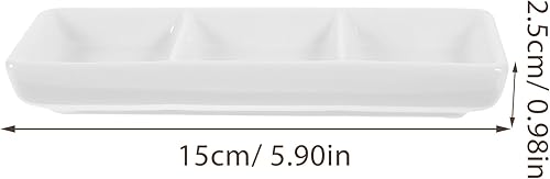 Miniatura 6 de 2 platos de cerámica para servir aperitivos de 3 compartimentos, bandeja dividida para servir platos divididos para servir platos para entretener