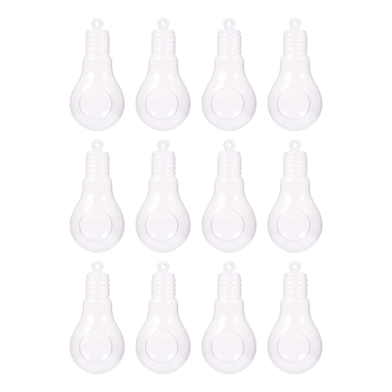 Boules De Noël Transparentes Boules De Boules Rechargeables en Acrylique Ornements Artisanaux Vides pour Décor De Fête d'arbre De Noël 12 Pièces