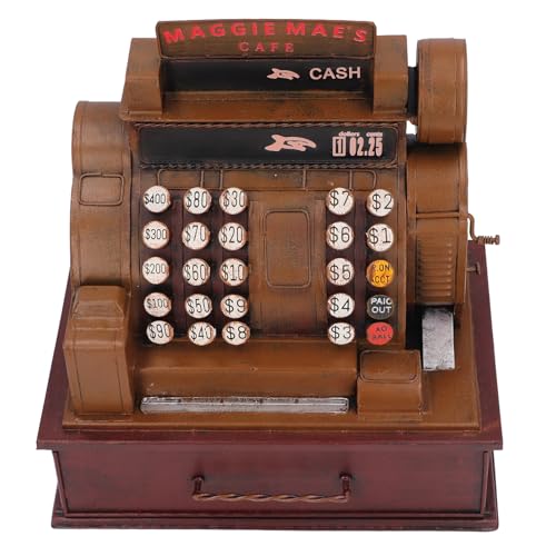 Generic Caja Registradora Vintage Modelo de Caja Registradora Antigua Máquina de Efectivo Clásica Adorno Decorativo de Hierro Hecho a Mano con Detalles Exquisitos para el Escritor