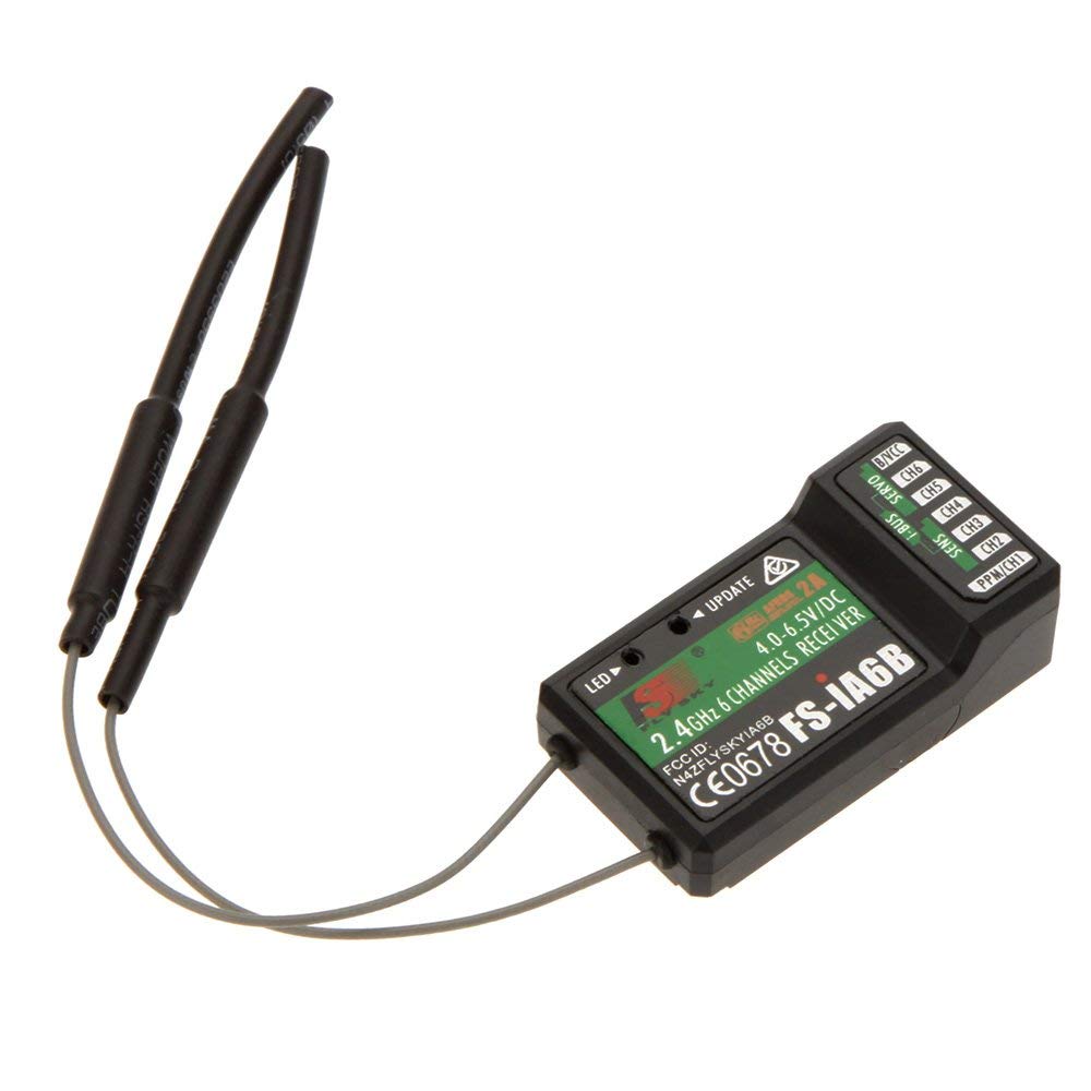 Salida PPM de Receptor de 6 Canales, con transmisor Flysky i4 i6 i10 Compatible con Puerto iBus, para Control Remoto 2.4G Flysky FS-iA6B