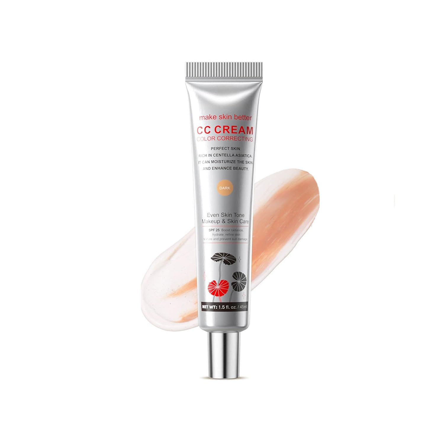 CC Cream koreański krem korekcyjny Color Maquillage z SPF 25, lekki barwiony nawilżający i korektor, długi chwyt dla naturalnej promiennej skóry, efekt matujący i rozjaśniający (DARK, 45 ml)