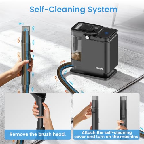 Portable Carpet Spot Cleaner Machine, Handheld Upholstery Cleaner with Pet Hair Brush & Cleaning Solution, for Pet Stains Couch Furniture Household Fabric Cleaning by COTIAR - Used condition - Image 7