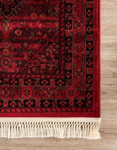 Alfombra decorativa Rugs.com 5' x 8' roja rectangular miniatura 4