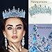 Women's Crowns, Glittering Rheinstone Tiaras, Vintage Baroque Crystal Tiaras for Party Accessories, Bridal, Birthday, Holiday Ball Crowns, Multicolor Fashion Princess Tiara (blue)