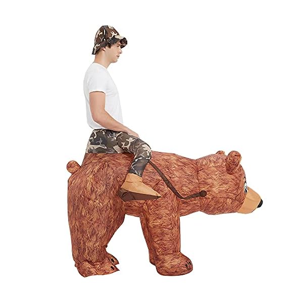 One casa bear inflatable costume riding bear air blow up funny fancy dress party halloween costume for adult - image 5