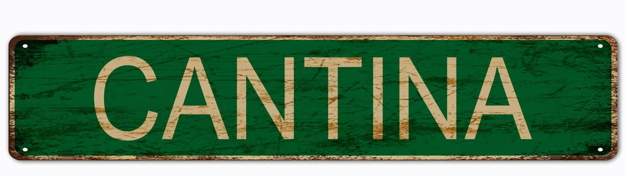Cantina Retro Tin Signs Aluminum Metal Sign for Kitchen Home Garden Wall Bar Cafe Decor 4x16 Inch
