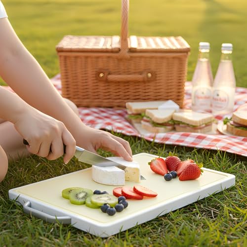 Tabla de cortar reversible con superficie texturizada antideslizante – Polietileno alimentario grueso de 0.82" apto para cuchillos y duradera para carne, pescado, frutas y verduras (15" x 11") miniatura 6