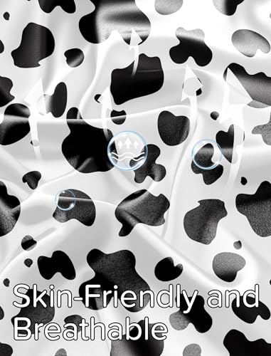 Mikrdoo Girls Pajamas Set Soft Silk Satin Pajamas 2 Piece Short Sleeve Sleepwear Gifts for Kids Size 3-14 Years3