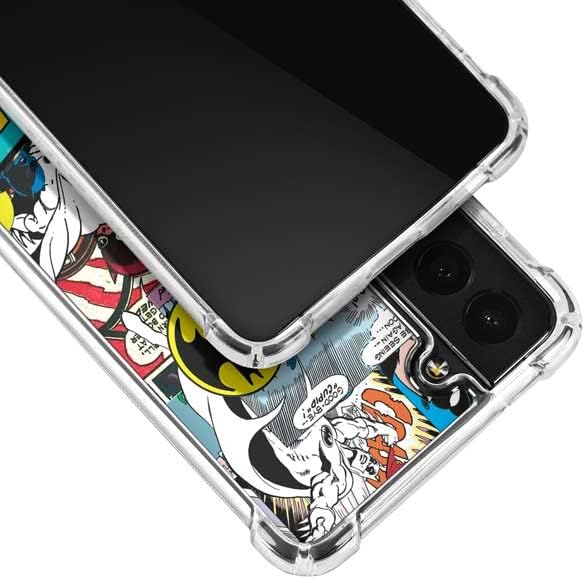 Skinit Clear Phone Case Compatible with Galaxy S22 - Officially Licensed DC Comics Batman Vintage Pose Collage Art Design