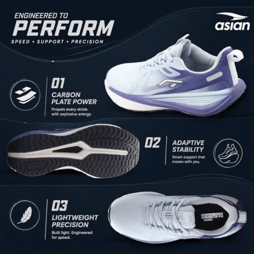 Image of ASIAN Hypercushion Carbon-10 Men's Running Shoes | Carbon Plate Technology, Breathable Knit Upper, Memory Foam Cushioning for Running, Training